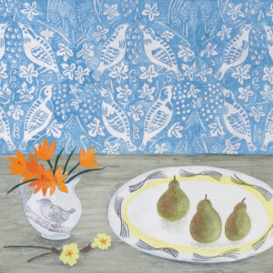 Pears and wallpaper