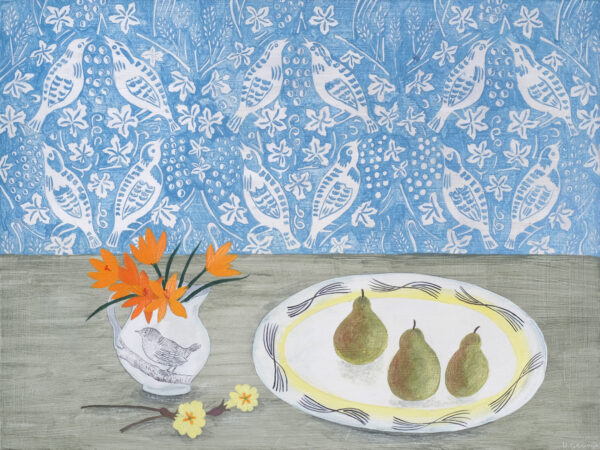 Pears and wallpaper