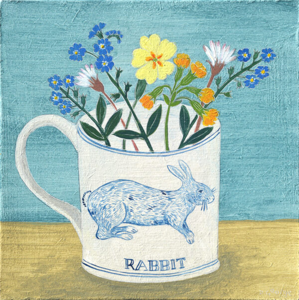Rabbit cup and spring flowers